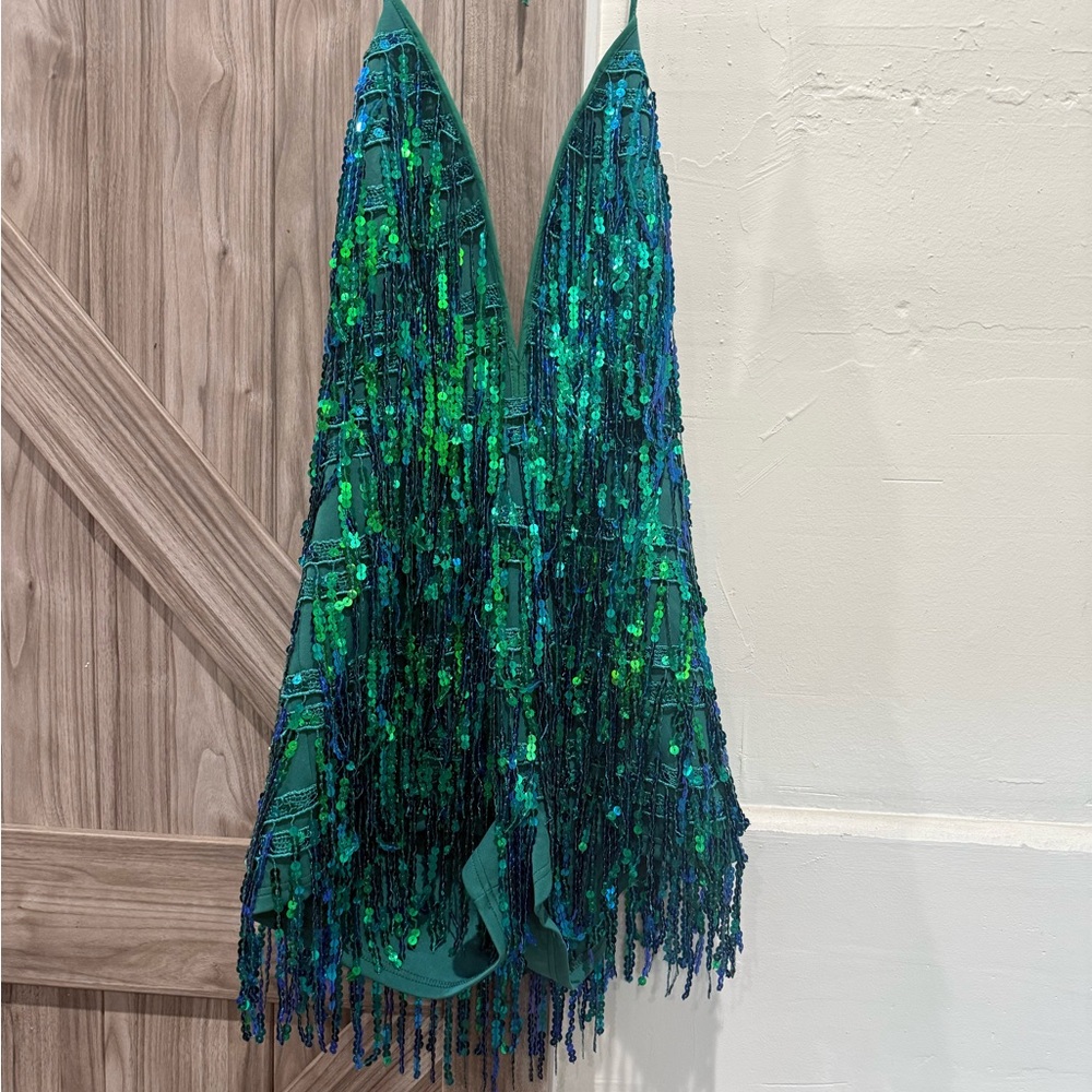 Hope's Tinseltown Romper - Emerald Green NWT
